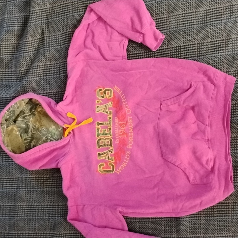 Cabela's Vibrant Pink Hoodie with Camo Interior